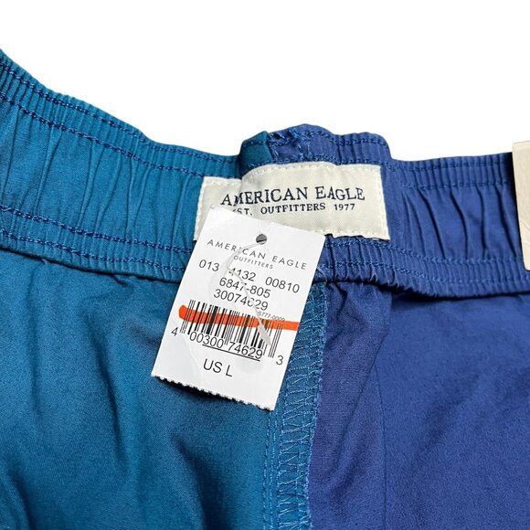 American Eagle Next Level Flex Jogger Shorts Color Block Men Large NEW Blue Gray - Picture 4 of 7